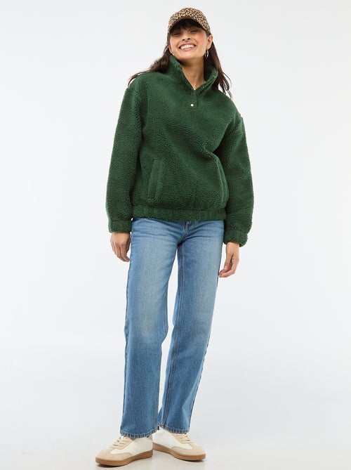 Felpa in maglia bouclé stampata - Kiabi