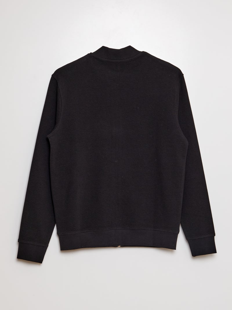 Felpa in maglia con apertura con zip nero - Kiabi