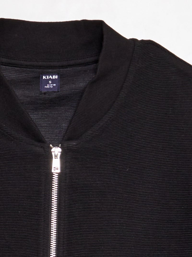 Felpa in maglia con apertura con zip nero - Kiabi
