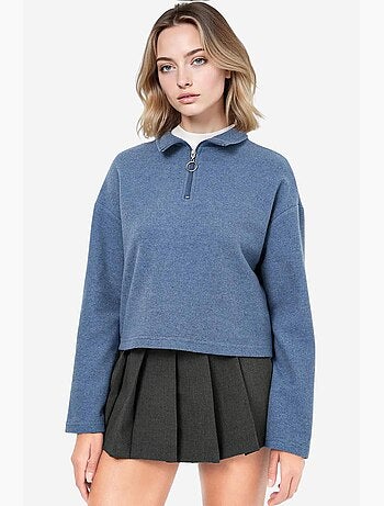 Felpa in maglia con colletto e cerniera bdart