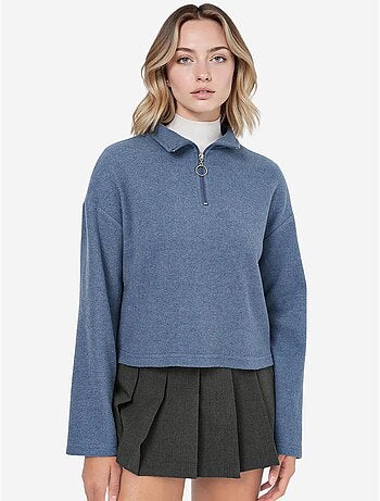 Felpa in maglia con colletto e cerniera bdart