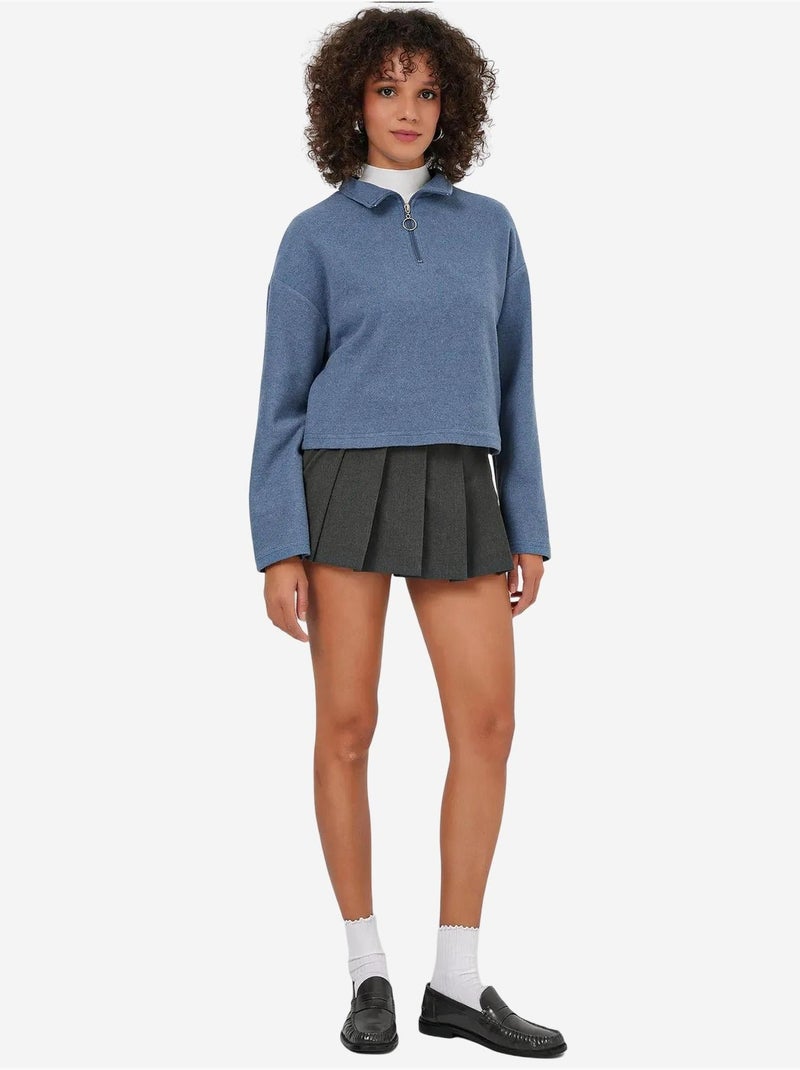 Felpa in maglia con colletto e cerniera bdart Blu - Kiabi