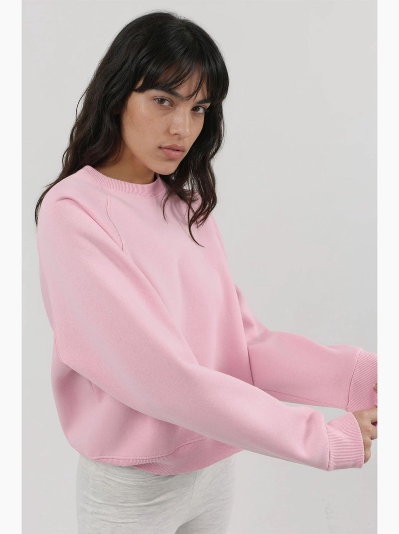 Felpa in maglia con girocollo e maniche lunghe busem Rosa pallido - Kiabi