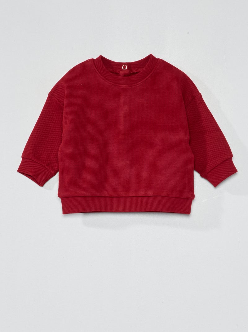 Felpa in maglia goffrata ROSSO - Kiabi