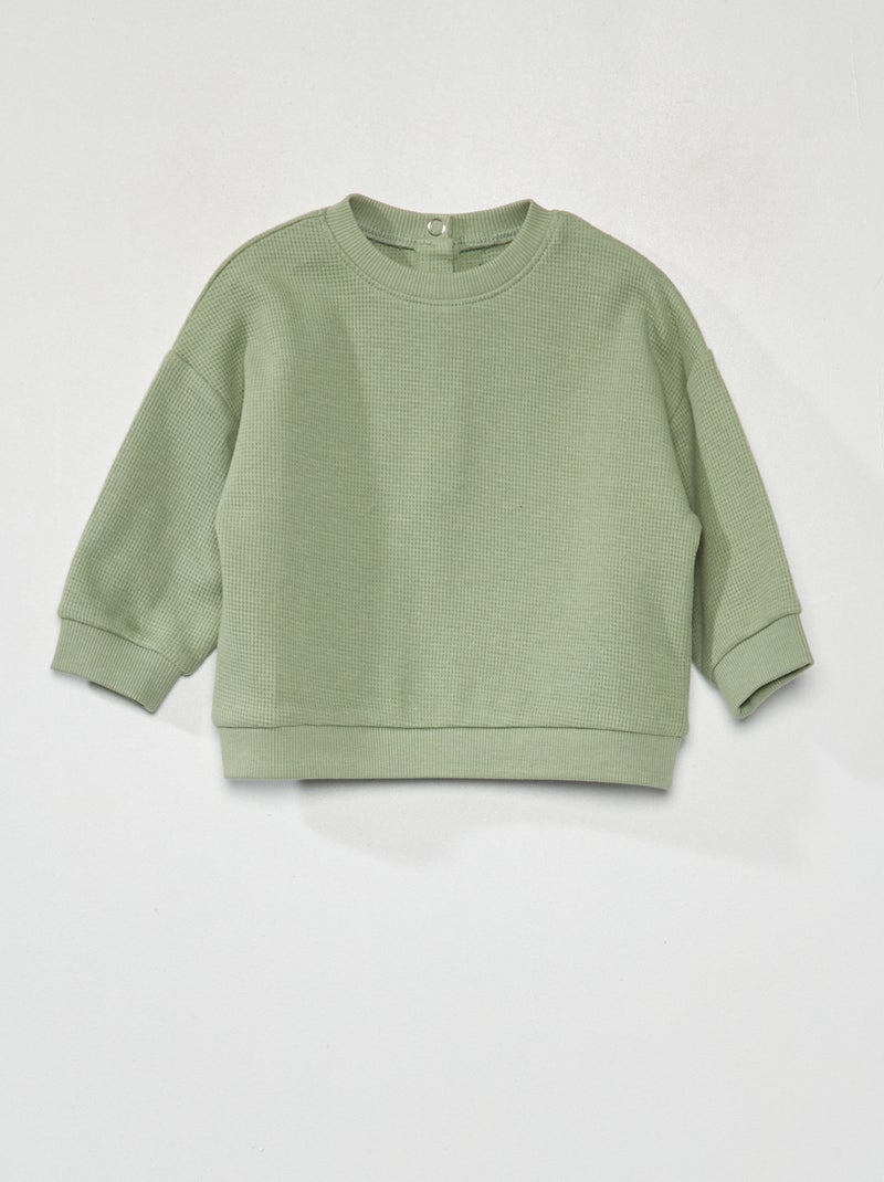 Felpa in maglia goffrata VERDE - Kiabi