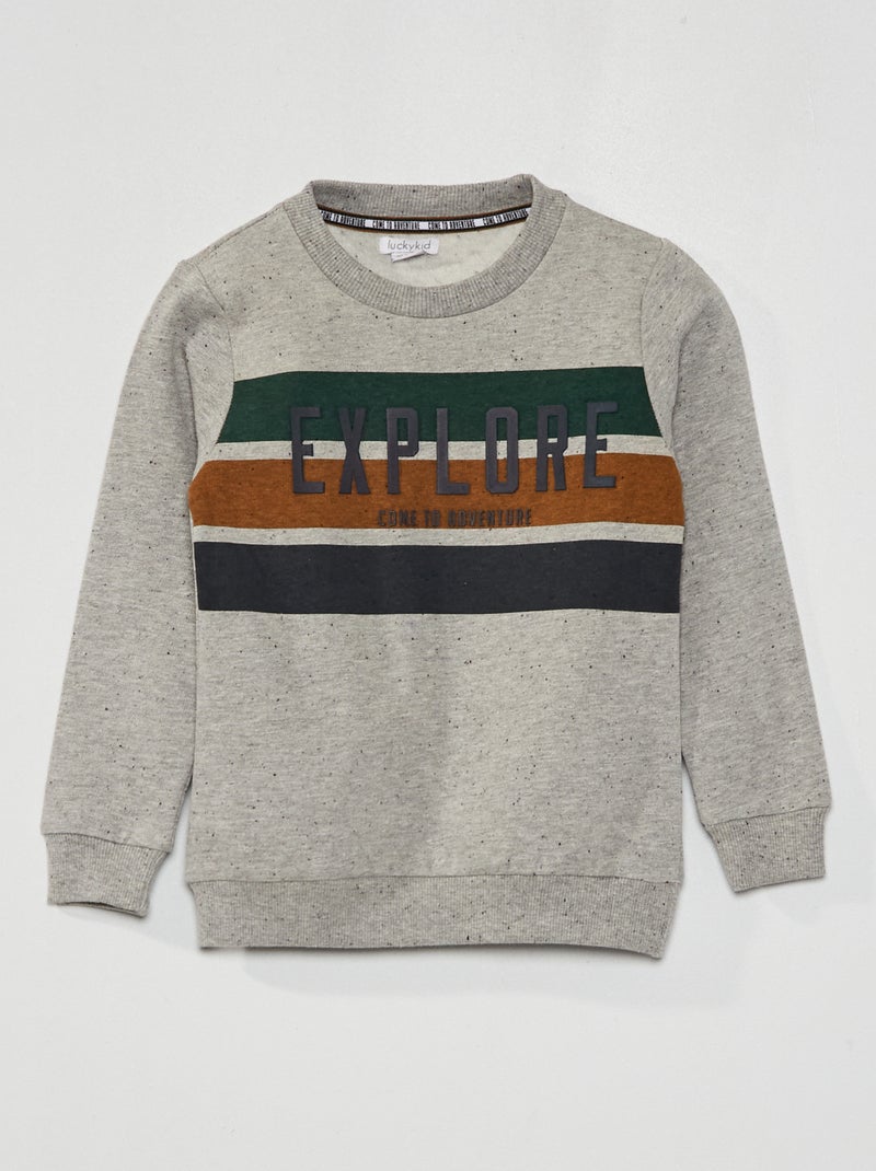 Felpa in maglia maculata grigio - Kiabi
