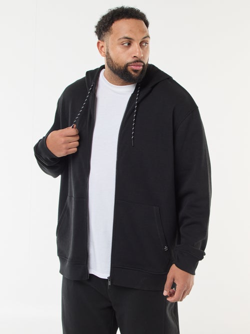 Felpa in maglia piqué con apertura con zip e cappuccio - Kiabi