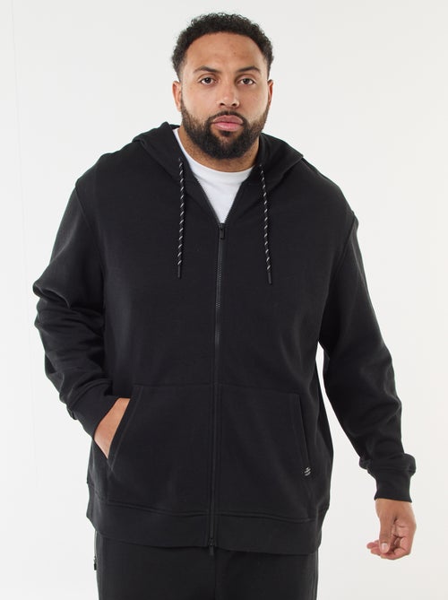 Felpa in maglia piqué con apertura con zip e cappuccio - Kiabi