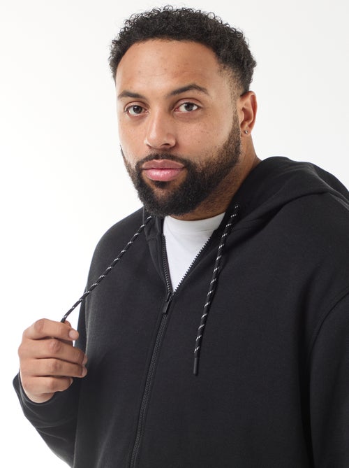 Felpa in maglia piqué con apertura con zip e cappuccio - Kiabi