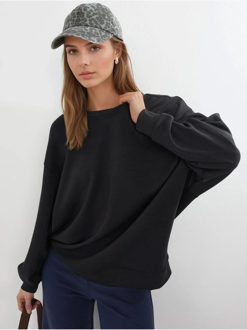 Felpa in maglia relaxed fit con girocollo busem - Kiabi Felpa in maglia relaxed fit con girocollo busem - Kiabi