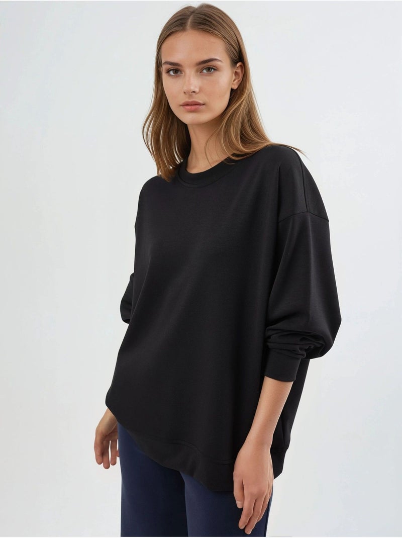 Felpa in maglia relaxed fit con girocollo busem Nero - Kiabi