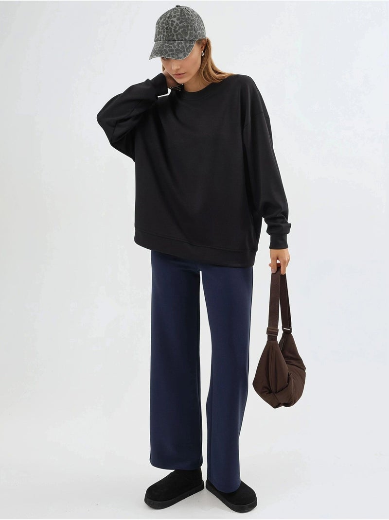 Felpa in maglia relaxed fit con girocollo busem Nero - Kiabi