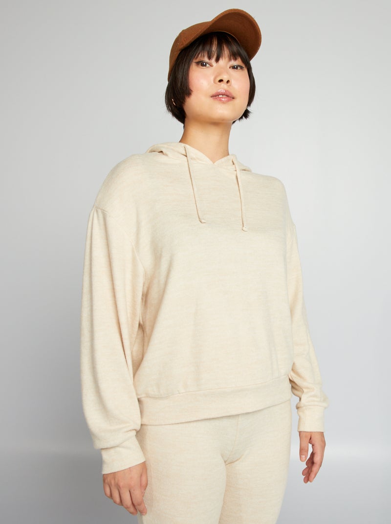 Felpa in maglia soffice BEIGE - Kiabi