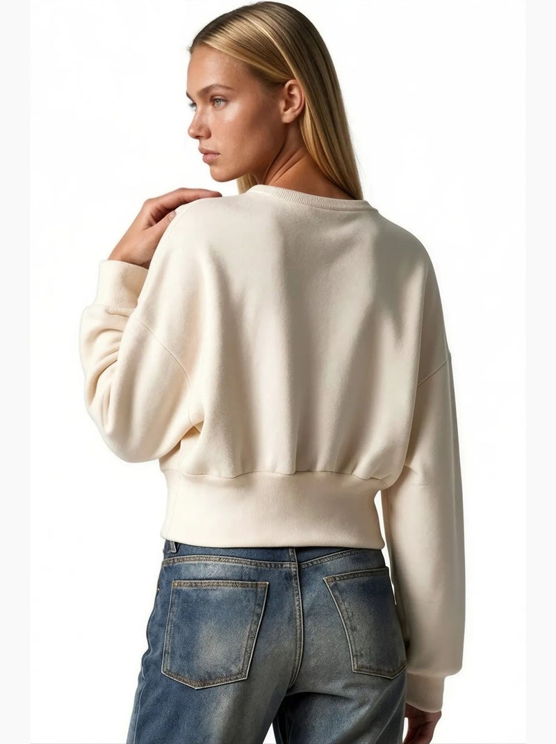 Felpa in misto cotone da donna busem Crema - Kiabi