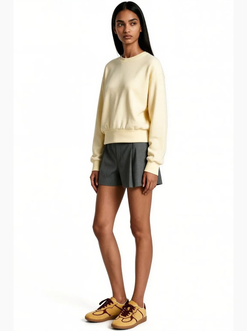 Felpa in misto cotone da donna busem Giallo limone - Kiabi