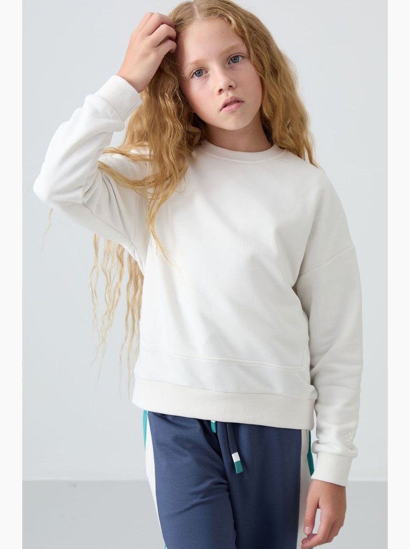 Felpa in misto cotone tommy Bianco sporco - Kiabi