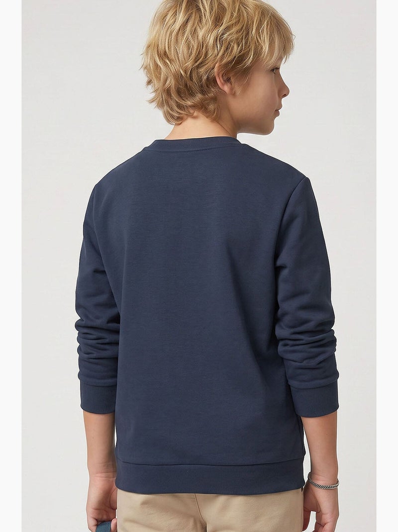 Felpa in misto cotone tommy Blu marino - Kiabi