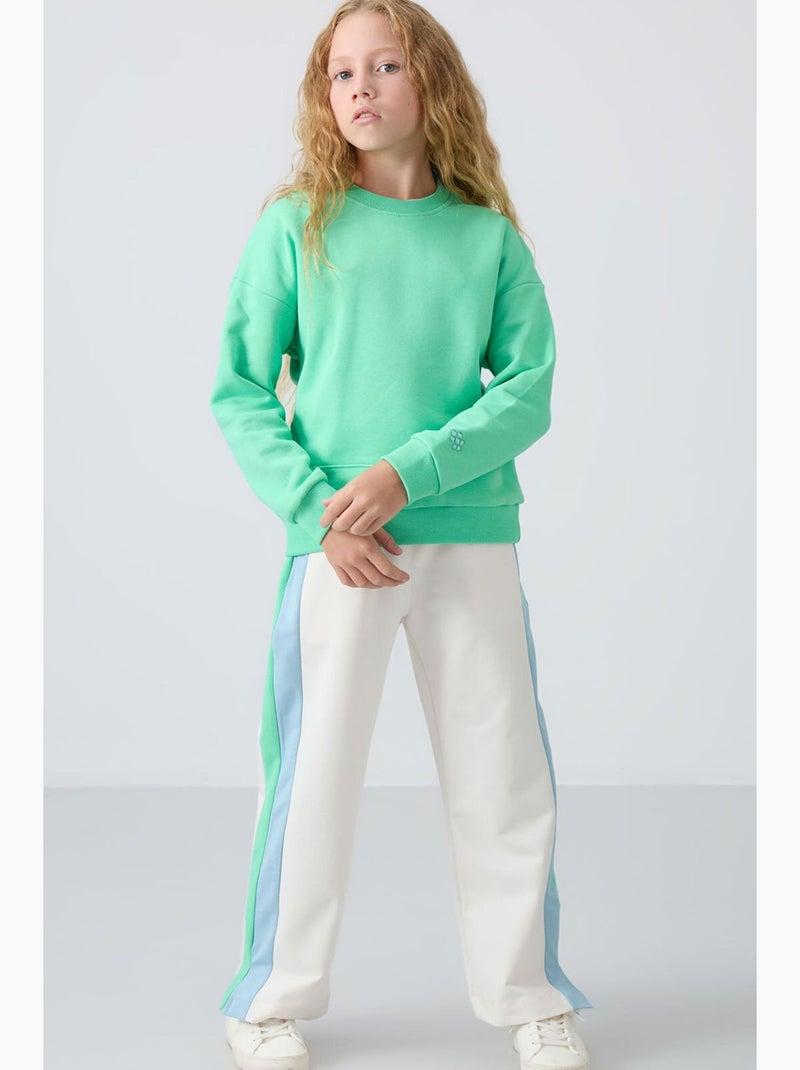 Felpa in misto cotone tommy Menta/Rosa chiaro - Kiabi
