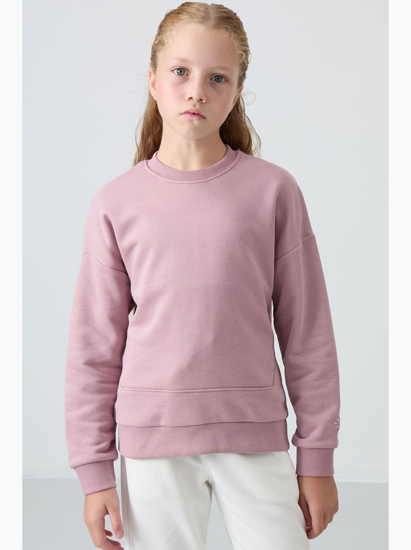 Felpa in misto cotone tommy Menta/Rosa chiaro - Kiabi