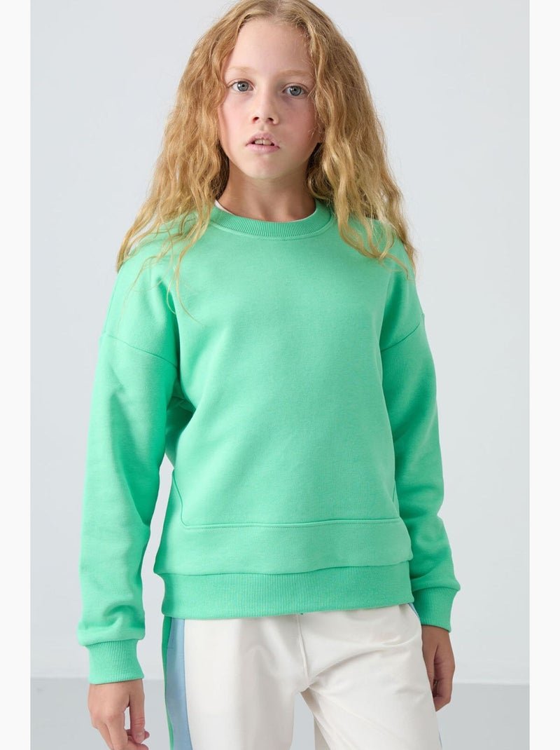 Felpa in misto cotone tommy Menta/Rosa chiaro - Kiabi
