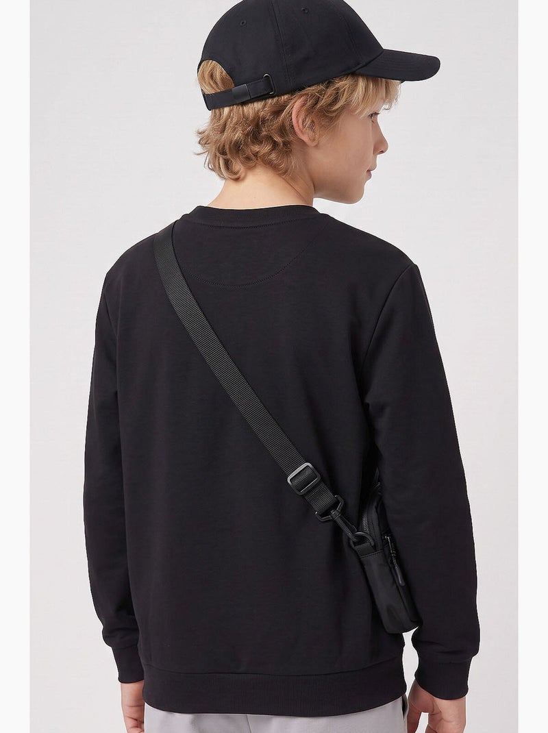 Felpa in misto cotone tommy Nero - Kiabi
