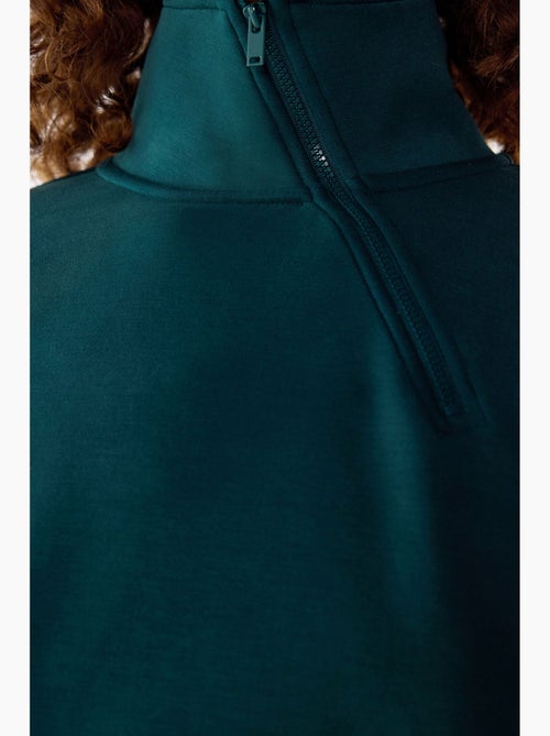 Felpa in modal con mezza zip penti - Kiabi Felpa in modal con mezza zip penti - Kiabi