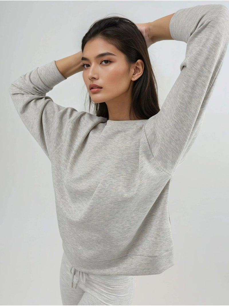 Felpa in modal relaxed fit con girocollo busem Grigio chiaro - Kiabi