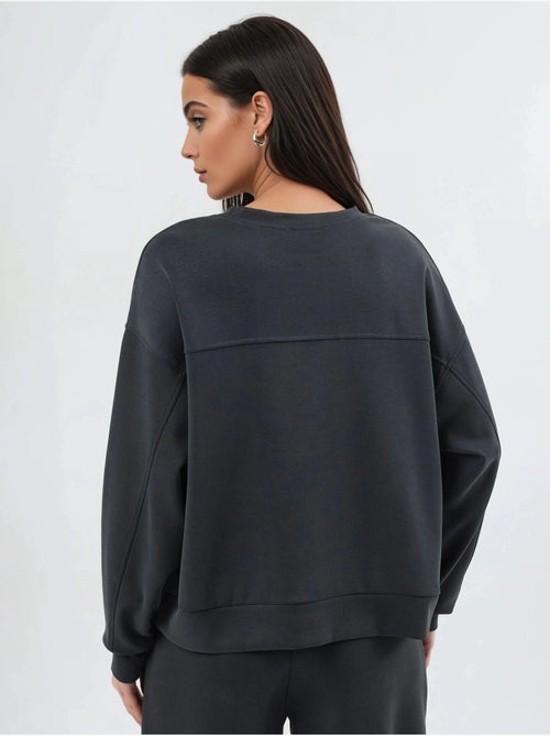 Felpa in modal relaxed fit con girocollo busem - Kiabi Felpa in modal relaxed fit con girocollo busem - Kiabi