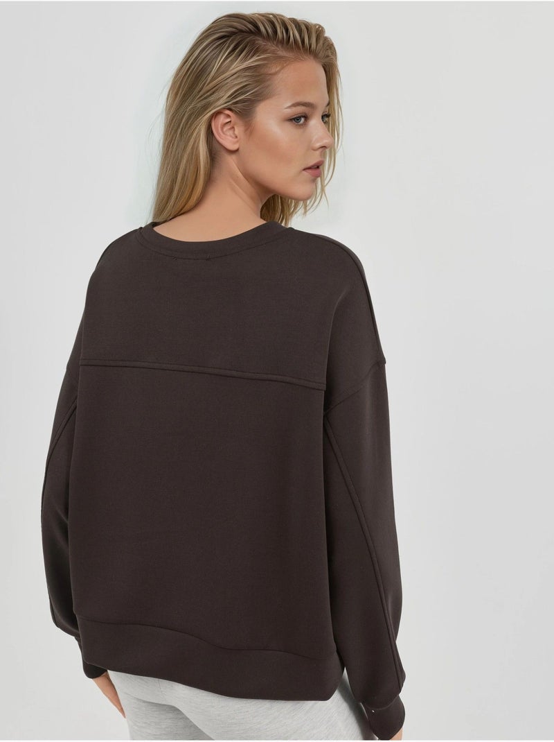 Felpa in modal relaxed fit con girocollo busem Marrone scuro - Kiabi