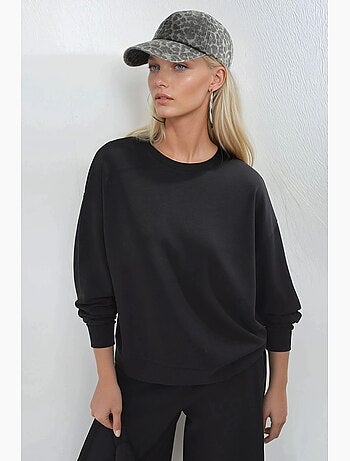 Felpa in modal relaxed fit con girocollo busem