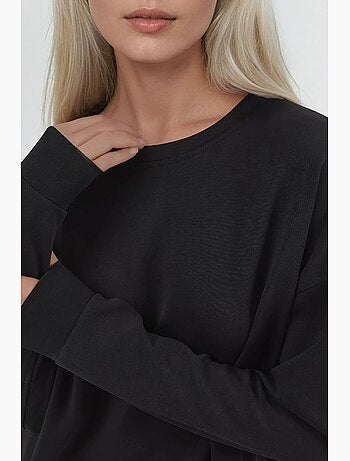 Felpa in modal relaxed fit con girocollo busem