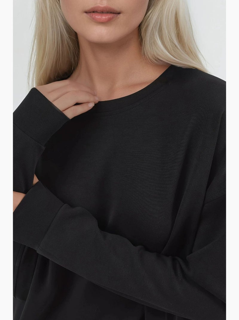 Felpa in modal relaxed fit con girocollo busem Nero - Kiabi