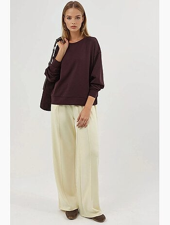 Felpa in modal relaxed fit con girocollo busem