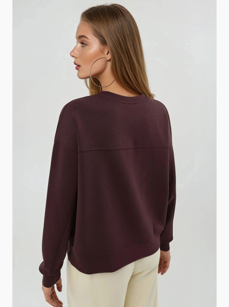 Felpa in modal relaxed fit con girocollo busem Rosso bordeaux - Kiabi