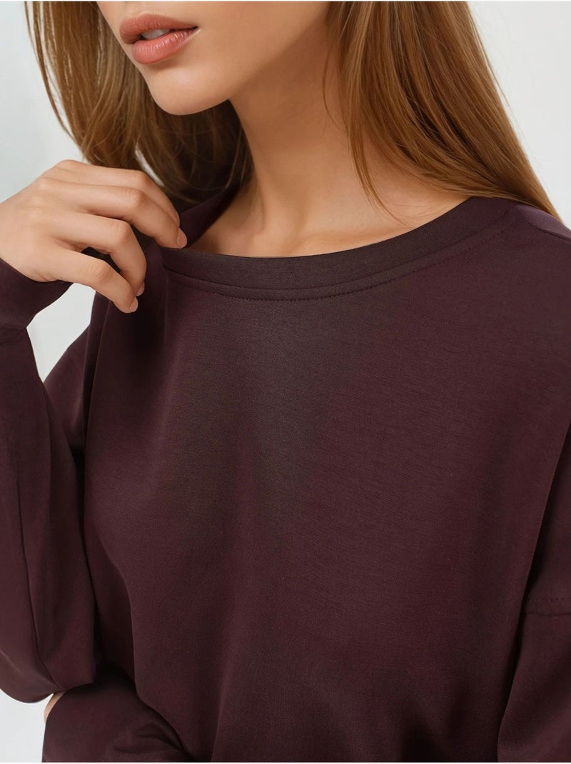 Felpa in modal relaxed fit con girocollo busem Rosso bordeaux - Kiabi