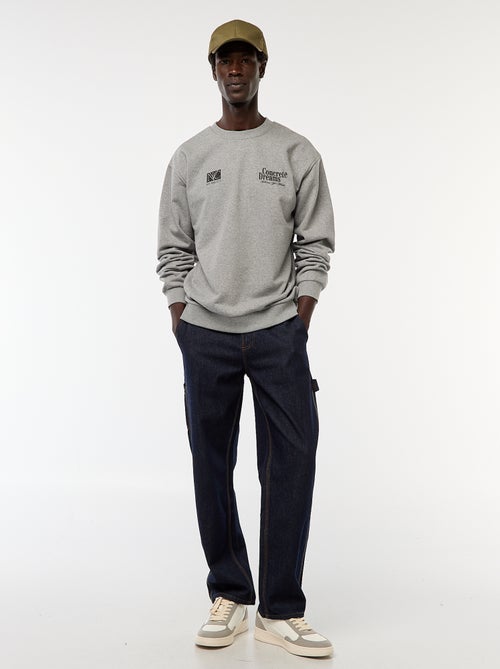 Felpa in mollettone a girocollo con stampa fronte-retro - Kiabi