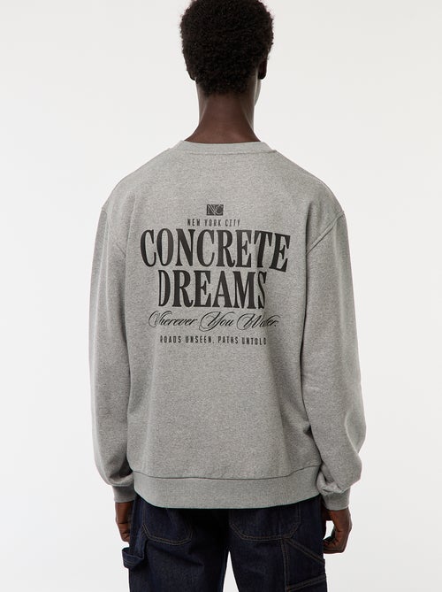 Felpa in mollettone a girocollo con stampa fronte-retro - Kiabi