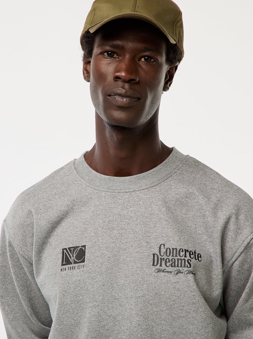 Felpa in mollettone a girocollo con stampa fronte-retro - Kiabi