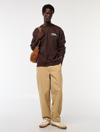 Felpa in mollettone a girocollo con stampa fronte-retro