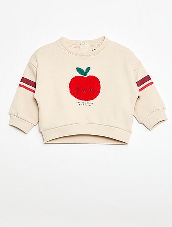 Felpa in mollettone con decorazione