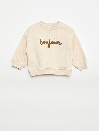 Felpa in mollettone ricamata