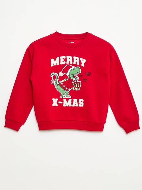 Felpa in mollettone garzato con stampa 'Natale' - Kiabi
