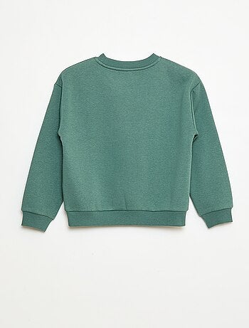 Felpa in mollettone garzato con stampa 'Natale'