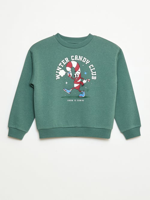 Felpa in mollettone garzato con stampa 'Natale' - Kiabi