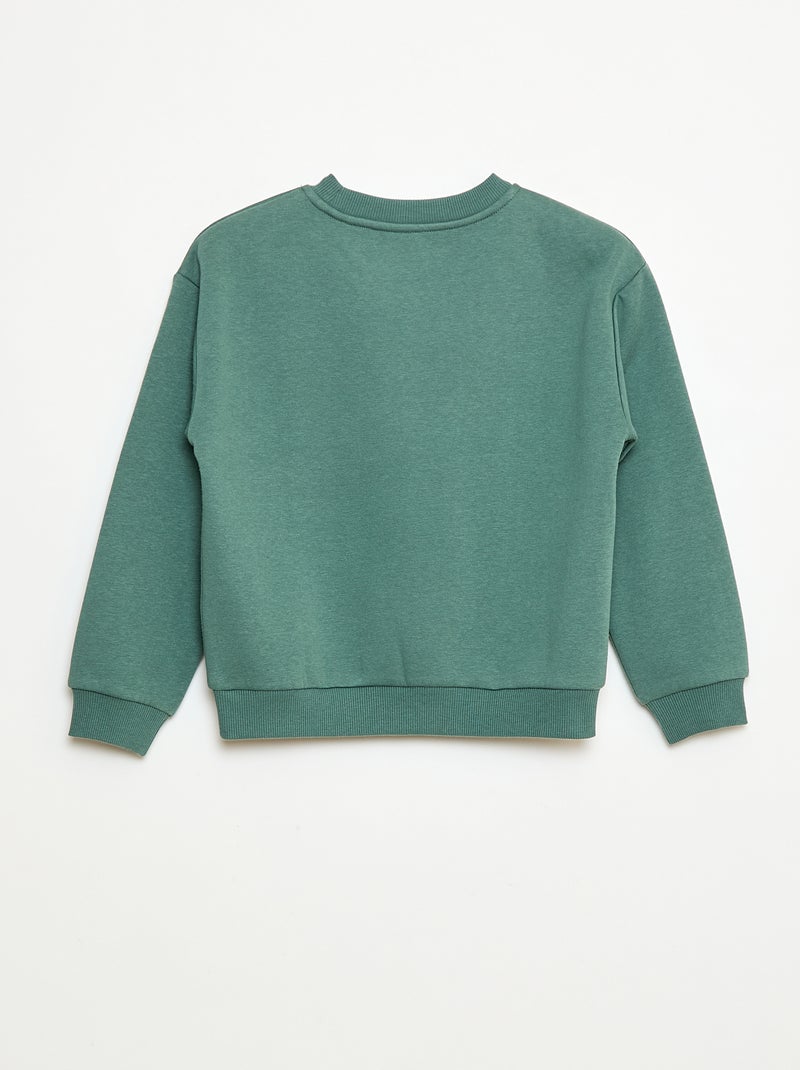 Felpa in mollettone garzato con stampa 'Natale' Verde - Kiabi