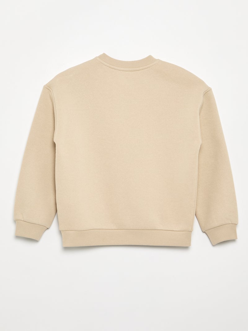 Felpa in mollettone stampata - collezione facile da indossare Beige - Kiabi