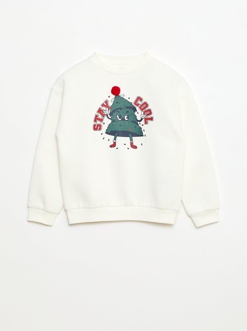 Felpa in mollettone stampata Natale - Kiabi