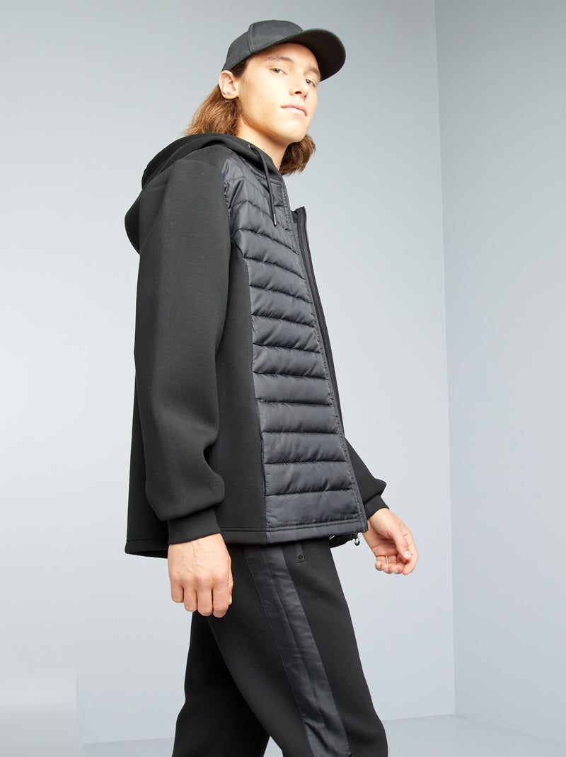 Felpa in neoprene e trapuntata NERO - Kiabi