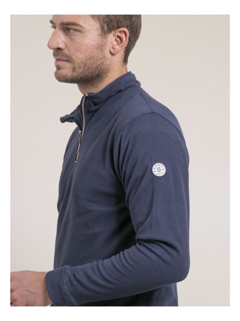 Felpa in pile collo camionista WATOM Blu marino - Kiabi