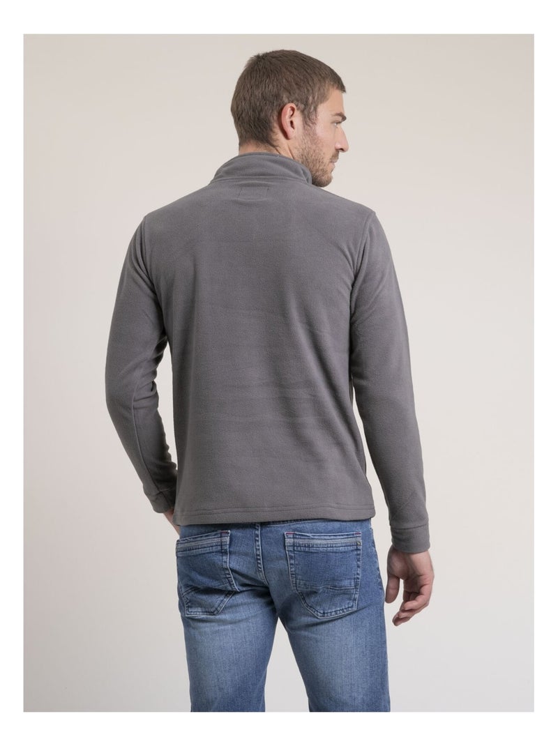 Felpa in pile collo camionista WATOM Grigio - Kiabi